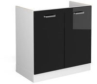 Vicco Unterschrank R-Line, Schwarz Hochglanz/Wei&szlig;, 80 cm ohne Arbeitsplatte...