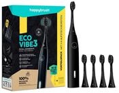 happybrush Elektrische Zahnb&uuml;rste happybrush ECO VIBE 3 Starterkit All Black + 4