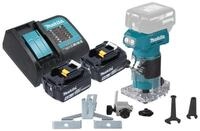Makita Oberfr&auml;se DRT 52 SM 18 V 6 mm Brushless + 2x Akku 4,0 Ah + Ladeger&auml;t
