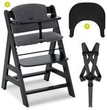Hauck Hochstuhl Alpha Plus Black, Mitwachsender Kinderhochstuhl mit Essbrett...