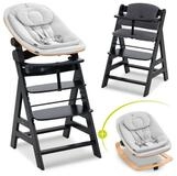 Hauck Hochstuhl Alpha Plus Black Newborn Set Eco - Light Grey (Set), Holz