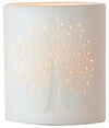 GILDE Dekoobjekt Design Lampe Ellipse Lebensbaum aus Porzellan H&ouml;he 20cm