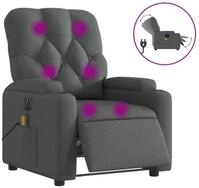 vidaXL Massagesessel, Relaxsessel Elektrisch Dunkelgrau Stoff