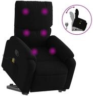 vidaXL Massagesessel, Relaxsessel mit Aufstehhilfe Schwarz Stoff