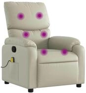 vidaXL Sessel Massagesessel Creme Kunstleder (1-St)