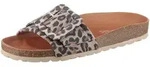 VERBENAS Reiko Leopardo Grande Pantolette Sommerschuh, Falt mit Schnallenelement