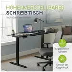 Juskys Schreibtisch Office Stand, 140 x 60 cm, elektrisch verstellbar,