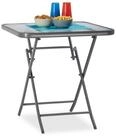 relaxdays Balkonset Balkontisch klappbar mit Glas STRUK
