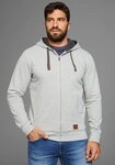 Man's World Kapuzensweatjacke mit kontrastfarbigem Innenfutter