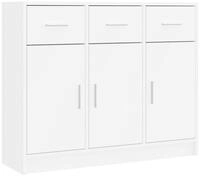 vidaXL Sideboard, Kommode Wei&szlig; 91x28x75 cm Holzwerkstoff