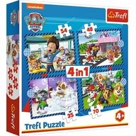 Trefl Puzzle 4 in 1 Paw Patrol, 35 + 48 + 54 + 70 Teile, Puzzleteile