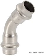 Viega Wasserrohr Viega Sanpress Inox Bogen 45&deg; I-I, Modell 2326, 54 mm
