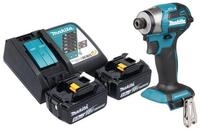 Makita Akku-Schlagschrauber DTD 173 RT 18 V 180 Nm 1/4&ldquo; Brushless + 2x Akku 5,0 Ah