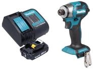 Makita Akku-Schlagschrauber DTD 173 SA1 18 V 180 Nm 1/4&ldquo; Brushless + 1x Akku...
