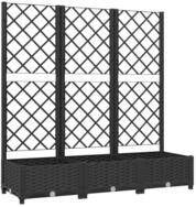 vidaXL Rankgitter 120 x 40 x 1215 cm Pflanzk&uuml;bel mit Spalier Schwarz 120x40x121,5 cm