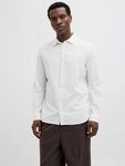 Jack & Jones Langarmhemd JJESUMMER Shirt LS SN in Leinenoptik wei&szlig; L