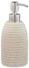 relaxdays Seifenspender Edelstahlpumpe Rille, Sand beige|silberfarben