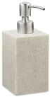 relaxdays Seifenspender Edelstahlpumpe eckig, Sand silberfarben