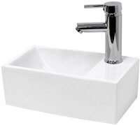 LuxeBath Waschbecken Aufsatzwaschbecken aus Keramik Handwaschbecken Wasserfall