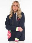Hoodie ZWILLINGSHERZ "Always Happy", Damen, Gr. S/M, blau (navy), Sweatware,