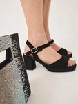 Tamaris WIDE FIT comfortFit aus Leder Blockabsatz Sandalette comfortFit