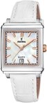 Festina Quarzuhr On The Square F20682/1, Armbanduhr, Damenuhr, Lederarmband, Datum
