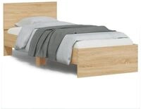 vidaXL Bettgestell, Bettrahmen mit Kopfteil Sonoma-Eiche 90x200 cm Holzwerkstoff