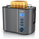 Arendo Toaster Edelstahl, 2 Scheiben Kurz, Kurzschlitz, Display,...