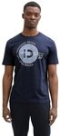 TOM TAILOR Denim Rundhalsshirt mit verschiedenen Logo Prints