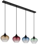 GLOBO LIGHTING Pendelleuchte SANDER, ohne Leuchtmittel, Gl&auml;ser, H&auml;ngelampe,