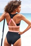 LASCANA ACTIVE Highwaist-Bikini-Hose Janni mit kontrastfarbigen B&uuml;ndchen