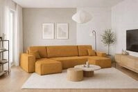 Kaiser M&ouml;bel Ecksofa mit schlaffunktion und bettkasten, Couch U-form BEST stoff