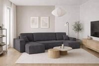 Kaiser M&ouml;bel Ecksofa mit schlaffunktion und bettkasten, Couch U-form BEST stoff
