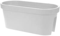 Spetebo Balkonkasten Balkon Blumentopf oval 60 x 28 cm - wei&szlig; (Packung, 1 St.,