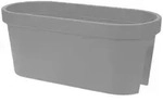 Spetebo Blumentopf Balkon Blumentopf OVAL - gro&szlig; / grau (St&uuml;ck, 1 St., Pflanztopf),