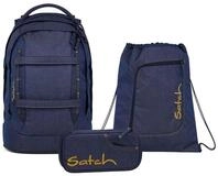 Satch Schulranzen Schulrucksack-Set PACK Denim Blue 3-teilig, Kollektion 2025