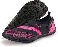 Aqua Speed Luftige Strandschuhe AGAMA Gr. 40 &ndash; Schwarz/Pink + Handtuch Wasserschuh