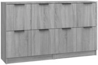 vidaXL Kommode NA Sideboards 2 Stk Grau Sonoma 60x30x70 cm Spanplatte Anrichte Kommod
