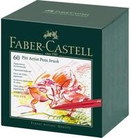 Faber-Castell Zeichentusche Pitt Artist Pen Brush 60er Atelierbox, Pinselstifte...
