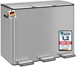 Wellgro M&uuml;lleimer Treteimer 3x15L &ndash; Edelstahl mit Softclose & Pedal