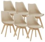 en.casa Esszimmerstuhl (Set, 6 St), &raquo;Fl&auml;ten&laquo; mit Massivholzbeinen Kunstleder...