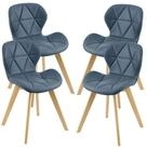 en.casa Esszimmerstuhl, &raquo;&Auml;lmhult&laquo; 4er Set Stuhl 78x47x52 cm Kunstleder Blau