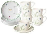 Villeroy & Boch Tasse Colourful Spring Espressotassen mit Untertassen, 6-tlg.,