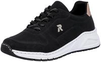 Sneaker RIEKER, Damen, Gr. 36, schwarz (schwarz, kupferfarben), Nubuklederimitat,