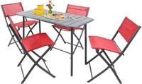 Garten-Essgruppe VCM "5 tlg. Bistroset Balkonset Gartenset Sumila 110x55", rot,