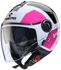 Caberg Motorradhelm Caberg Riviera V4 X Jethelm Alpha Weiss / Schwarz-Fuchsia...
