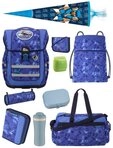 McNeill Schulranzen Ergo Complete "Puzzle" Ninja Schultasche Blau ab der 1. Klasse