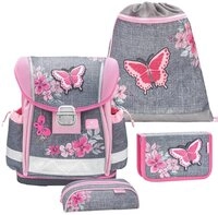 Belmil Schulranzen "Classy" 2026 Set 1. Klasse neue Designs, Schmetterlinge Blumen,