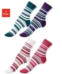 Lavana Socken Kinder Damen Socken Basic gestreift (Packung, 4-Paar, Gr. 19-22...