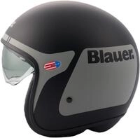 Blauer Motorradhelm Pilot GO Jethelm, integriertes Sonnenvisier
